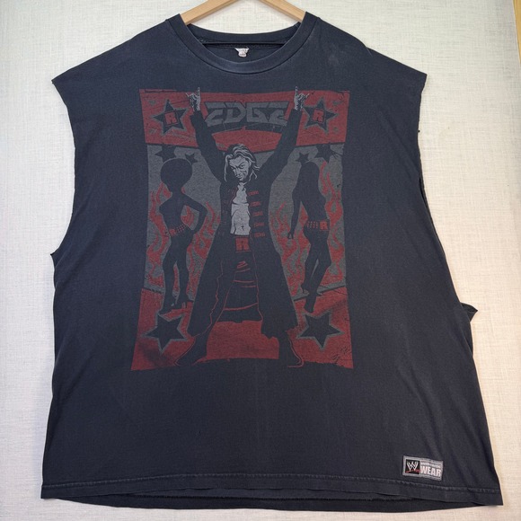 WWE Other - VTG WWE Edge Superstar Shirt Sleeveless 3XL Distressed Tee Men Black Rated R USA